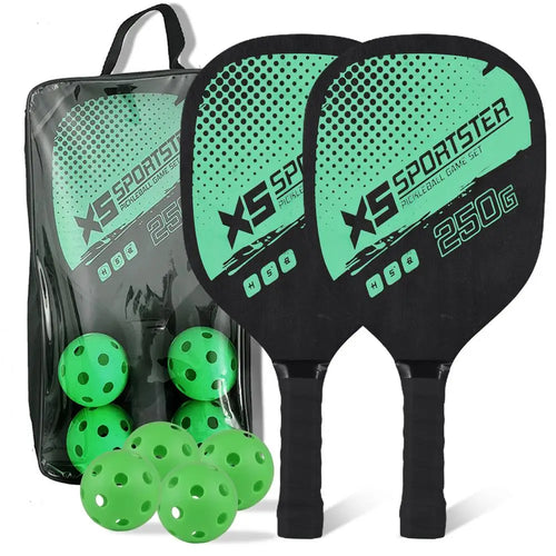 Wooden Pickleball Paddles Set Of 2 With 4 Pickleballs