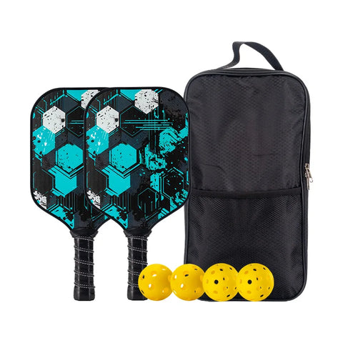 Wooden Pickleball Paddles Set Of 2 With 4 Pickleballs