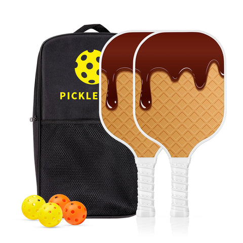 Pickleball Paddles with 2 Rackets 4 Balls and Storage Bag