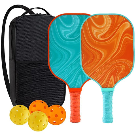 Pickleball Rackets Set Pickleball Paddle Set of 2 Rackets and 4 Pickleballs