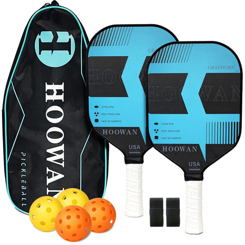 Pickleball Rackets Set Pickleball Paddle Set of 2 Rackets and 4 Pickleballs